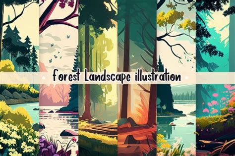 Forest Landscape Illustration Graphic by Aspect_Studio · Creative Fabrica