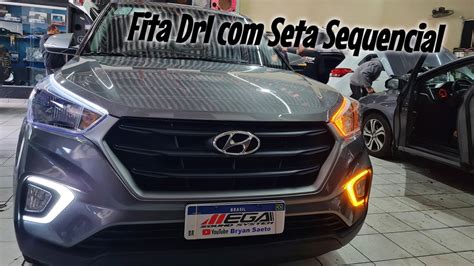 Hyundai Creta Action Farol Milha Drl Seta Retrofit Barra