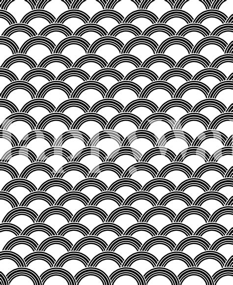 Japanese Wave BW Glam 1 Wallpaper – Black and white Japanese wave design