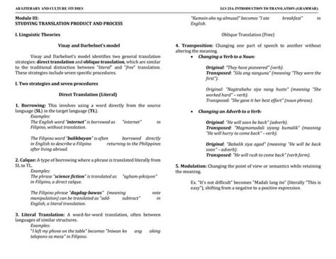 Intro To Translation M3 Linguistic Theoriespdf