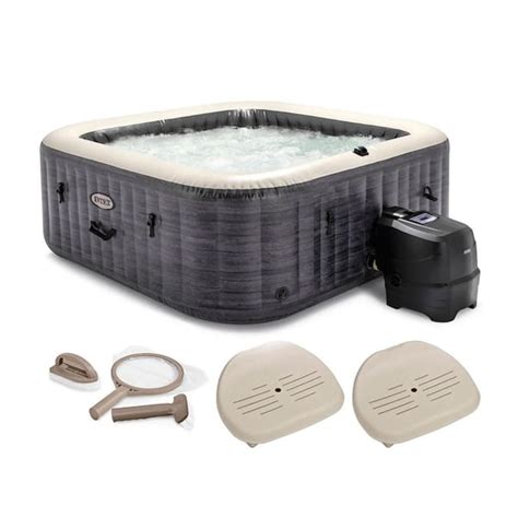 Intex Purespa Person Jet Bubble Massage Inflatable Hot Tub Spa Set Volt Sahara Tan