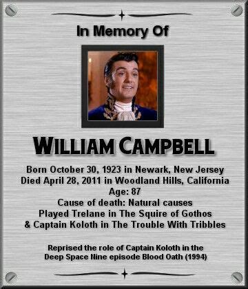 William Campbell | Star trek funny, Star trek crew, Star trek actors