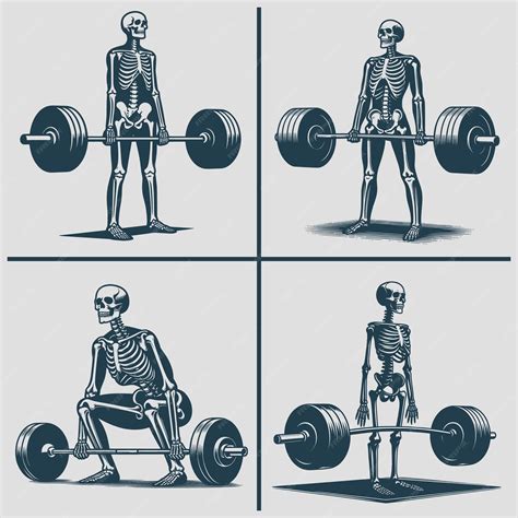 Premium Vector Skeleton Deadlift Vector Silhouette Svg Bundle File