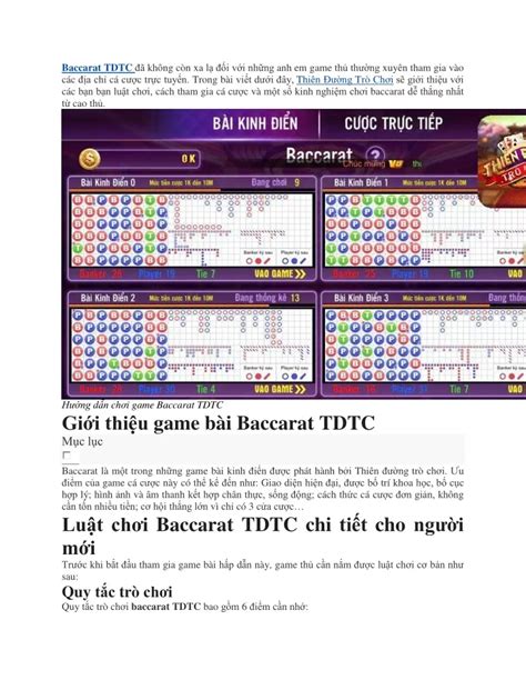 Ppt Huong Dan Cach Choi Bai Baccarat Tdtc Don Gian Nhat Powerpoint