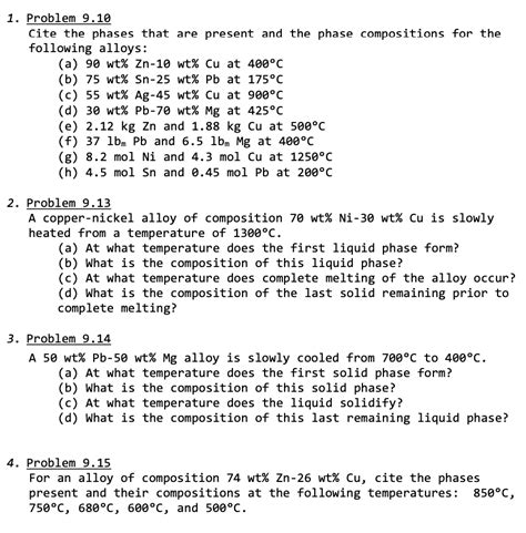 Solved Problem Cite The Phases That Are Present And Chegg