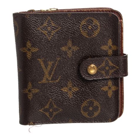 Louis Vuitton 2002 Monogram Canvas Leather Compact Zippy Wallet Mi0012 Pre Owned