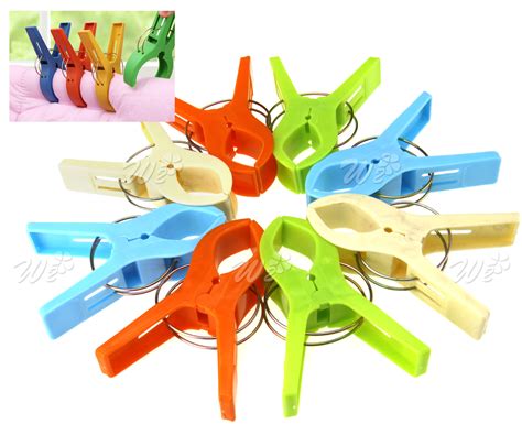 8PCS Large Size Clothespins Bright Color Plastic Clothes Underwear ...