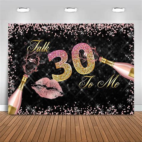 Talk Thirty To Me Birthday Backdrop For Her Rose Gold Happy 30th