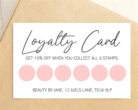 Custom Business Loyalty Cards Loyalty Cards for Customers Pink Discount