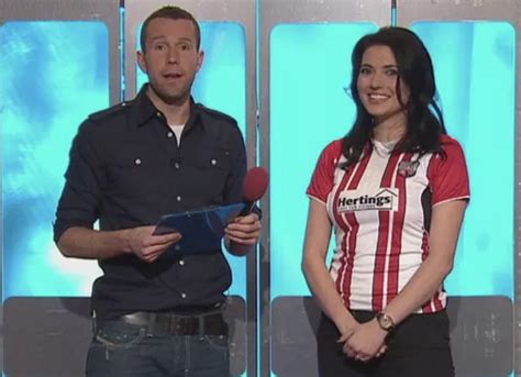 20 year old Natalie Sawyer takes her top off as a ‘soccerette’ on Soccer AM