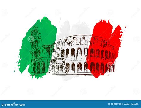 Vektorhintergrund Mit Italien Motiv Vektor Abbildung Illustration Von