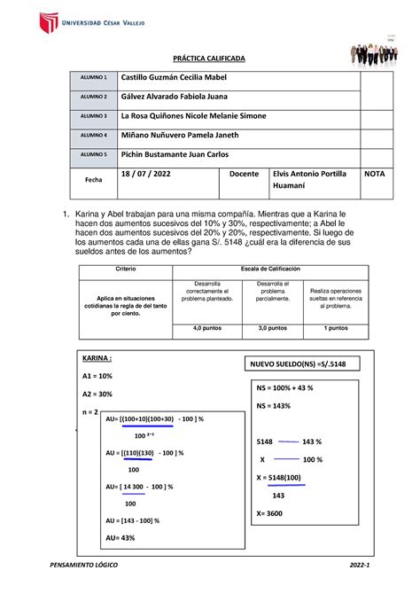 Pr Ctica Calificada N Pensamiento L Gico Prctica Calificada