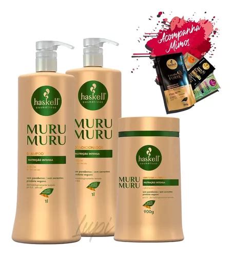 Kit Haskell Murumuru Shampoo Condicionador Máscara 1l 1kg