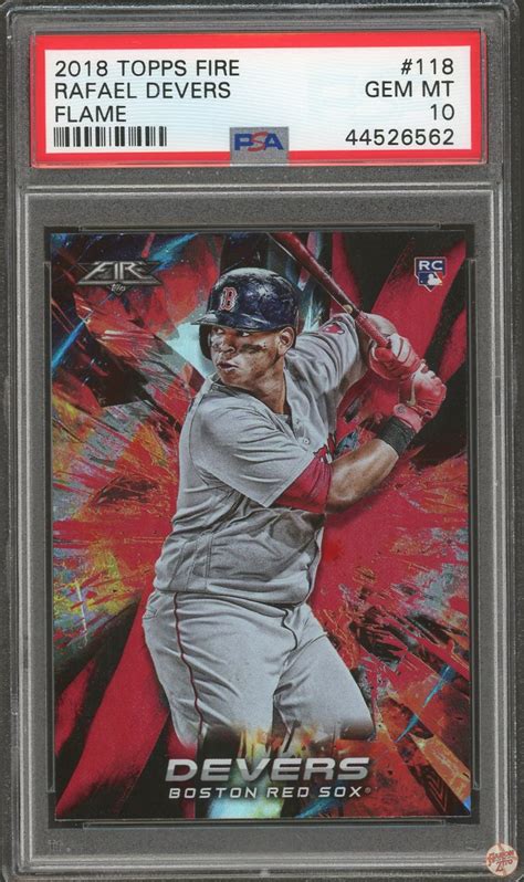 Topps Fire Flame Rafael Devers Psa Pop Aaron To Zito