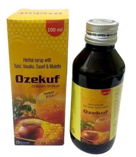 Ozekuf Tulsi Vasaka Saunf Mulethi Herbal Syrup Packaging Size Ml