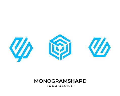 Premium Vector Monogram Shape Geometric Logo Design