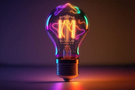 Premium Photo | A light bulb idea emits light, idea concept