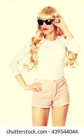 Sexy Blonde Woman Sunglasses Stock Photo 439544044 Shutterstock
