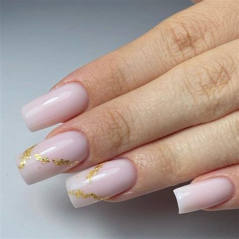 Pink Ombre Nails With Gold Flakes Pictures Photos And Images For