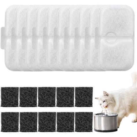 Lot De 10 Filtres De Rechange Pour Fontaine À Eau Pour Chat Avec