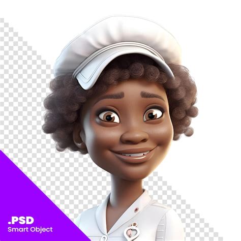 Ilustração 3d de uma linda garota afro americana modelo psd de