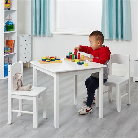 Wooden Kids White Table And Chairs Children Furniture Sets Kidaroos
