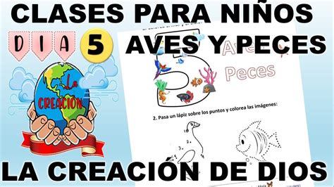 CLASE DIA 5 DE LA CREACION DE DIOS PARA NIÑOS CRISTIANOS RosaMariaV