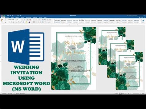 EMERALD GREEN PEONY How To Make WEDDING INVITATION In Microsoft Word