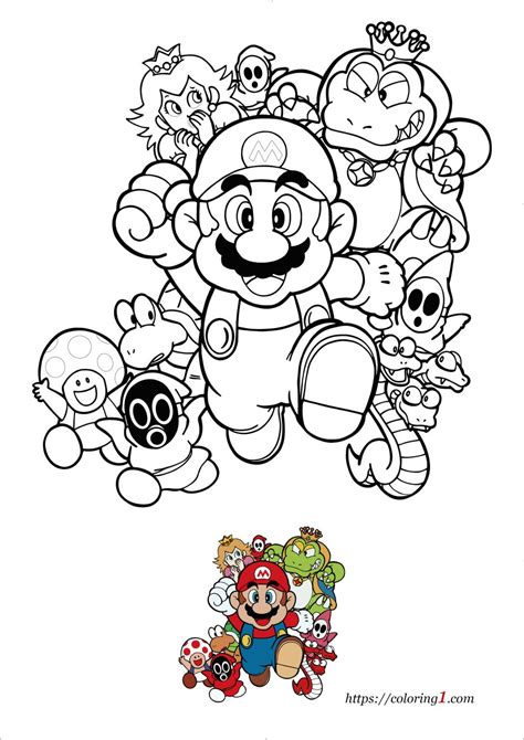 Super Mario Bros Coloring Pages - 2 Free Coloring Sheets (2021) | Super ...