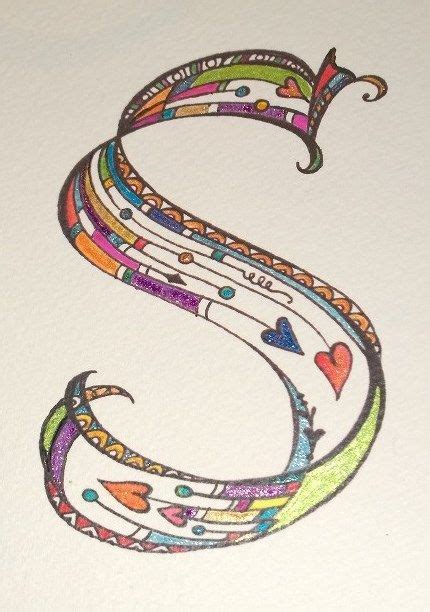 Calligraphy Doodle Art Letter S