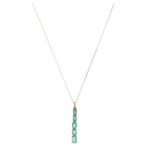 14K 1.44ctw Emerald Pendant Necklace: Elegant Luxury Statement Jewelry ...