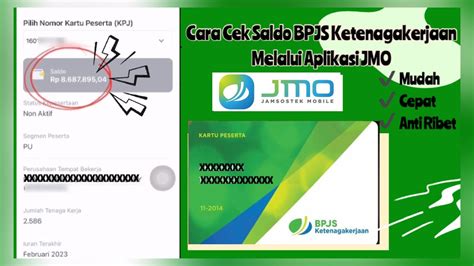 Cara Cek Saldo BPJS Ketenagakerjaan Melalui Aplikasi JMO YouTube