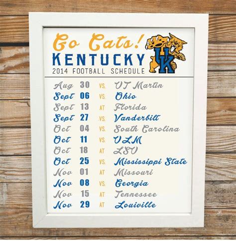 University Of Kentucky Football Download Game Schedule - espdf