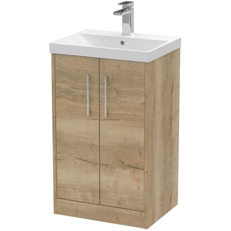 Hudson Reed Juno Autumn Oak Mm Floor Standing Door Vanity Unit