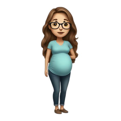 Brown Hair Pregnant Woman With Bang Ai Emoji Generator