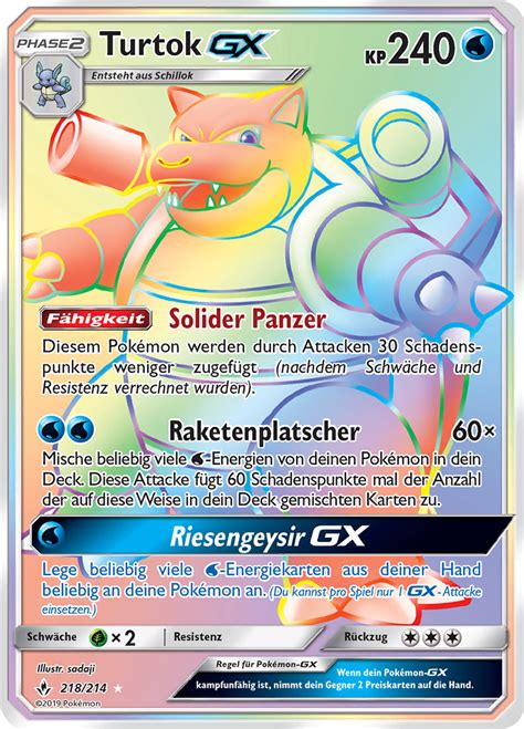 Turtok GX 218 214 Wert Bild Künstler Seltenheit Pokemonkarte de