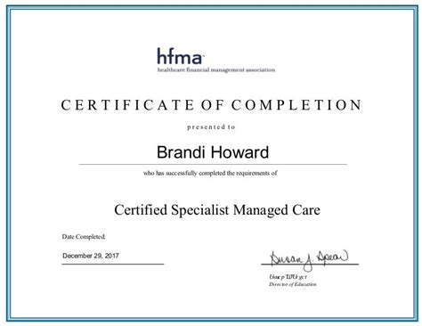 Hfma Certified Managed Care Specialist