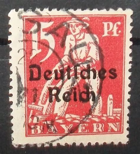 N Stamp Deutsches Reich Canceled Checked Aus Eur