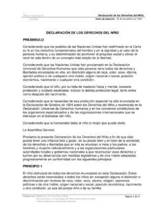 Declaraci N De Los Derechos Del Ni O Declaraci N De Los Derechos