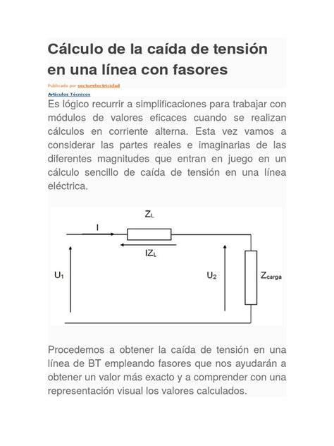 PDF Cálculo de La Caída de Tensión en Una Línea Con Fasores DOKUMEN