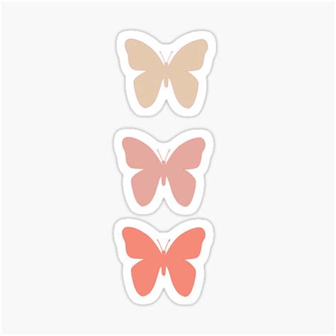 Pink Butterfly Set Sticker For Sale By Areejscreations Redbubble