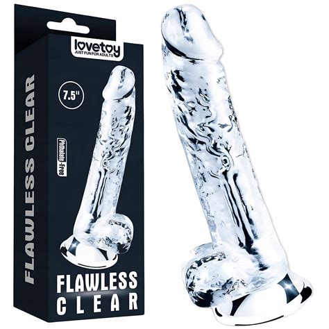 ŻELOWE przezroczyste DILDO Z PRZYSSAWKĄ wodoodporne REALISTYCZNY penis cm