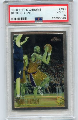 1996 97 TOPPS CHROME 138 KOBE BRYANT ROOKIE CARD RC LAKERS HOF PSA