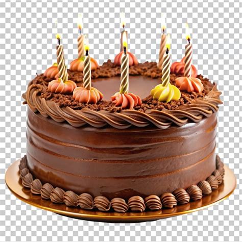 Premium PSD Chocolate Birthday Cake On Transparent Background