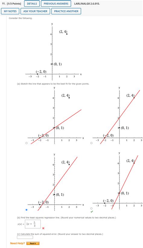 Solved Points Details Previous Answers Larlinalg Chegg