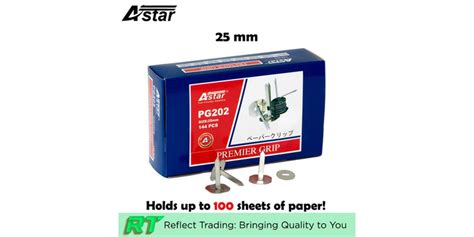 Astar Premier Grip Metal Paper Fastener With Washer Holds Up To 100