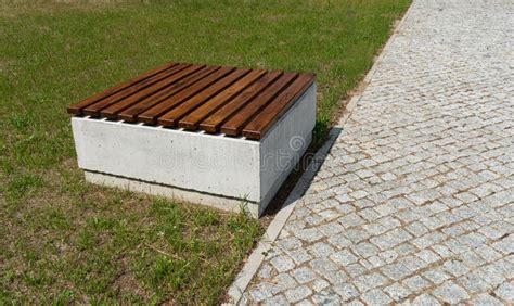 New Modern Bench In Park Outdoor City Architecture Wooden Benches