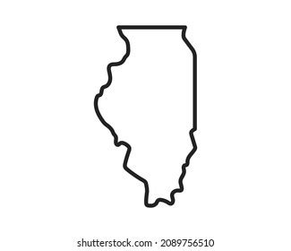 Outline Map Of Illinois Royalty Free Stock SVG Vector