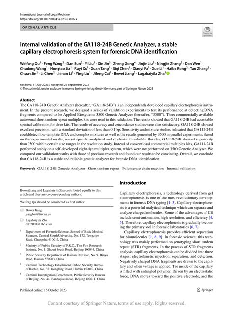 Internal Validation Of The Ga B Genetic Analyzer A Stable