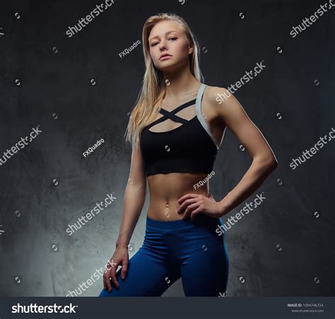 Sexy Slim Blonde Girl Sportswear Posing Stock Photo 1094746724 Shutterstock